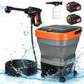 Axientro Portable Cordless Pressure Washer, 750 PSI Power Cleaner with 4.2 Gal Tank, 2x 4.0Ah Batteries & 6-in-1 Nozzle for Car, Patio, Camping, Pet